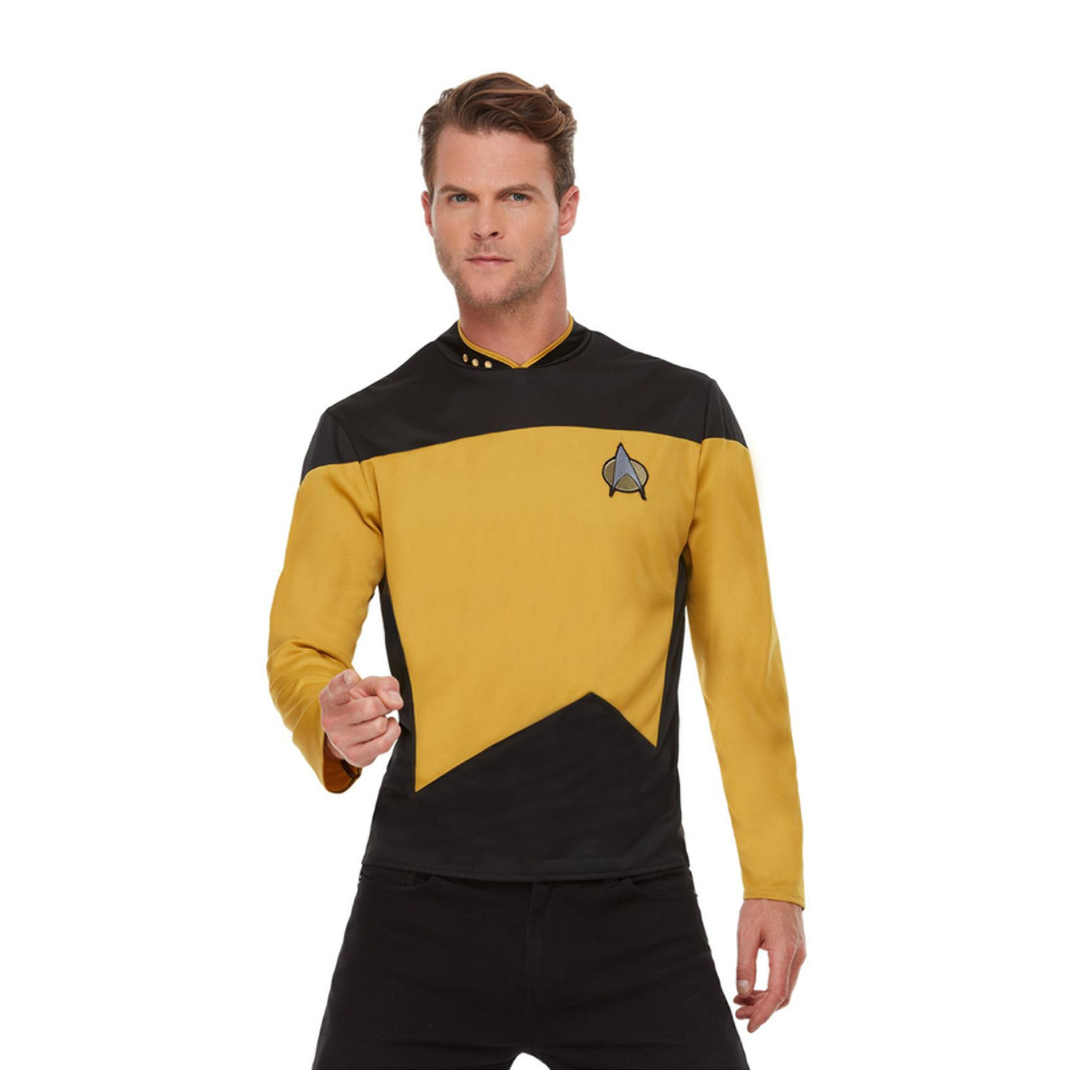 Star Trek-Uniform Sicherheit/Technik, Das Nchste Jahrhundert, Gold & Schwarz, Oberteil, Gre: S