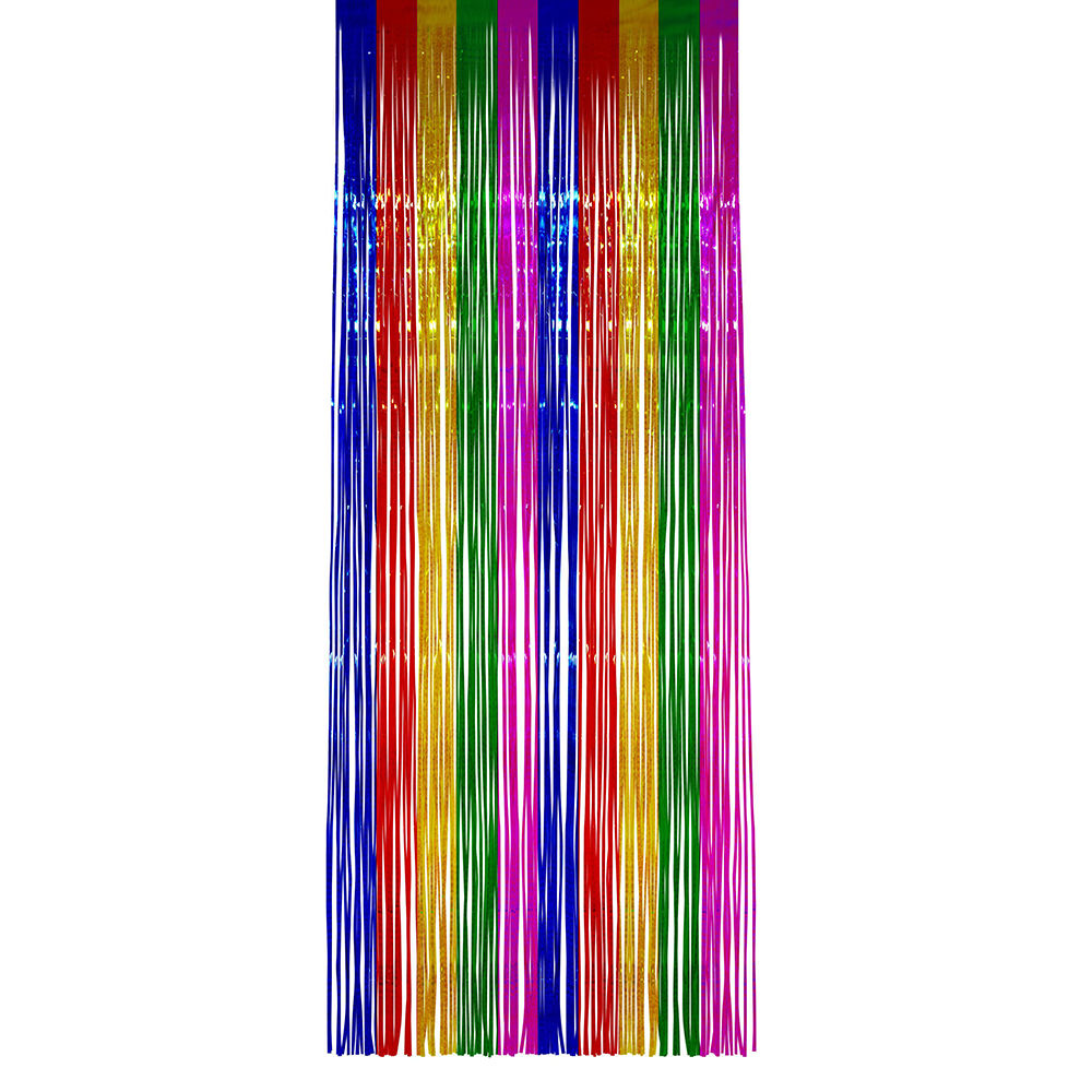 Vorhang Lametta Metallic bunt, 240 x 92 cm