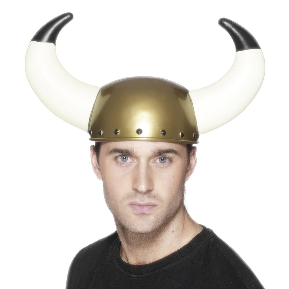 Helm Wikinger mit groen Hrnern, Wikingerhelm, gold