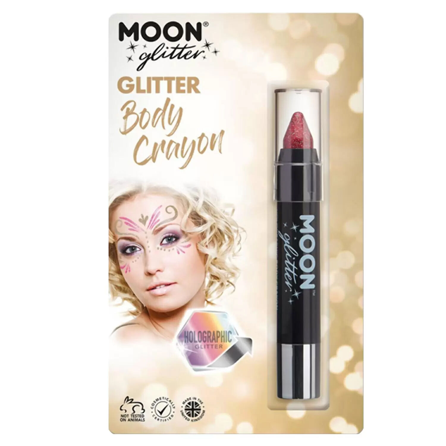 SALE Moon Creations Glitzer-Schminkstift holographisch, 3.5g, rot Bild 3