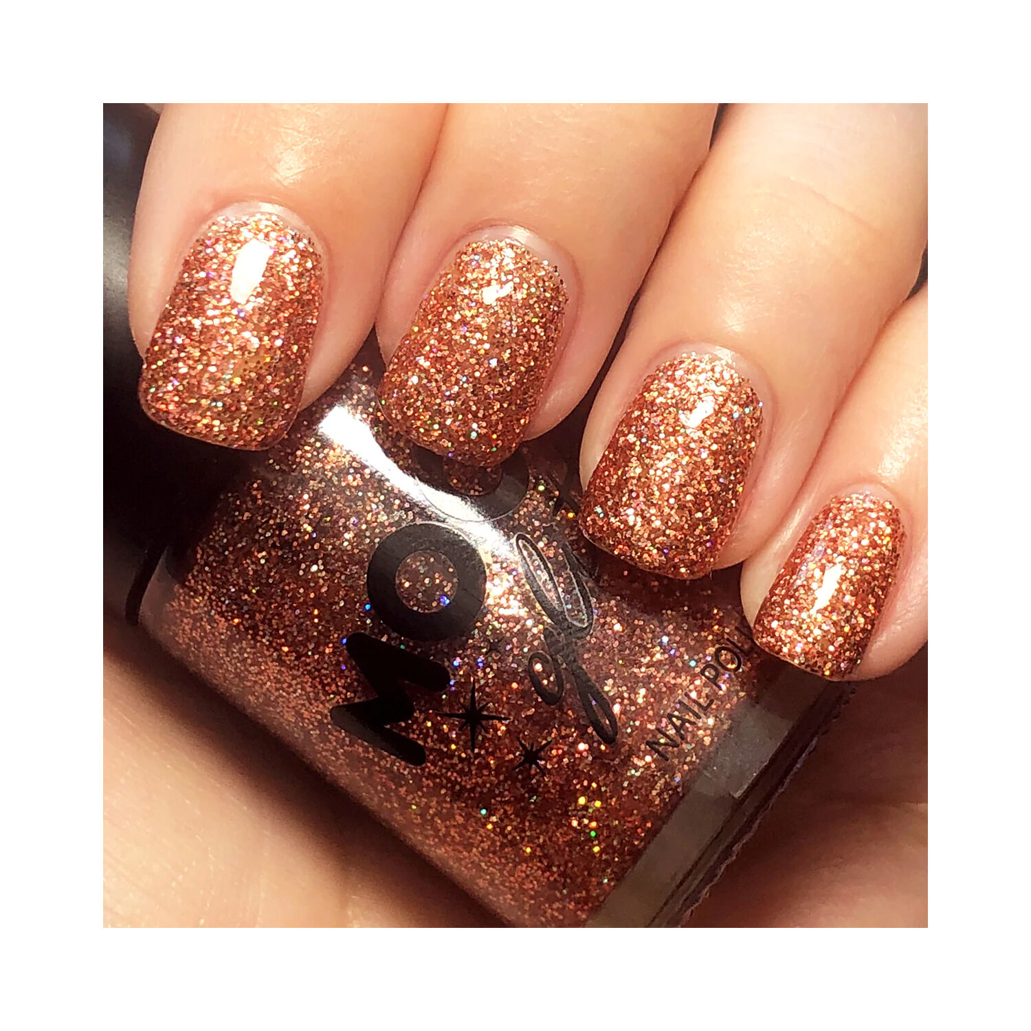 SALE Moon Creations Glitzer-Nagellack holographisch, 14 ml, rose-gold Bild 2
