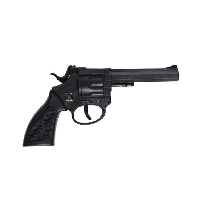 NEU 100-Schuss-Revolver Rocky, Kunststoff, schwarz - Cowboy- oder Agenten-Pistole Bild 2