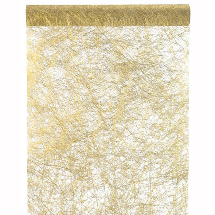 Tischlufer Faseroptik gold-metallic 30cm x 5m