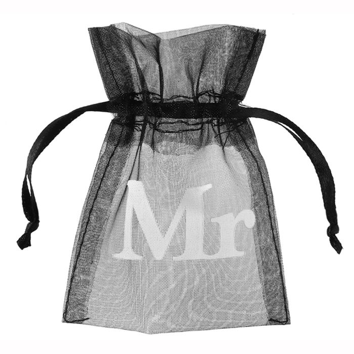 SALE Beutel Mr. aus Organza 7,5x10 cm, 10 Stk.