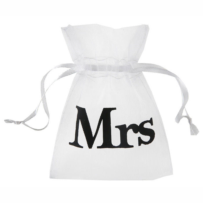 SALE Beutel Mrs. aus Organza 7,5x10 cm, 10 Stk.