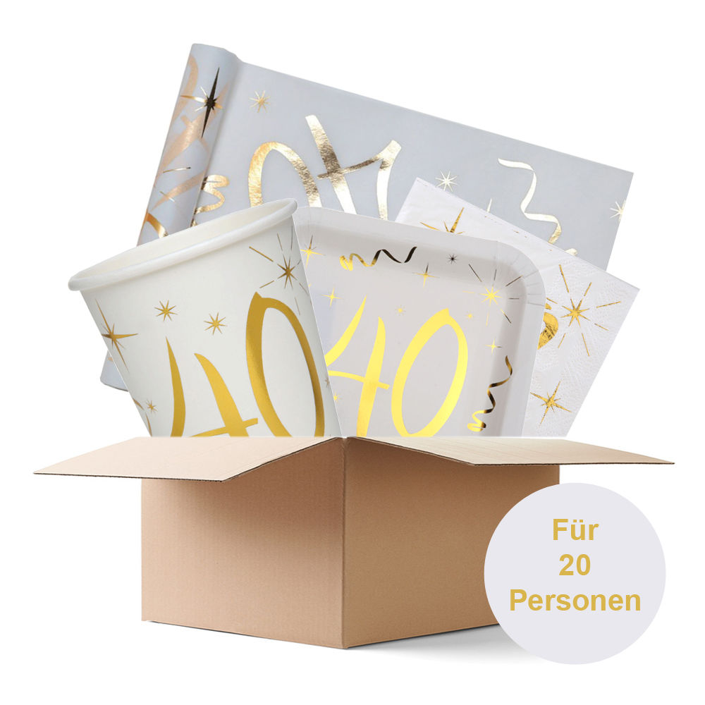 Partybox 40th gold, 20 Personen