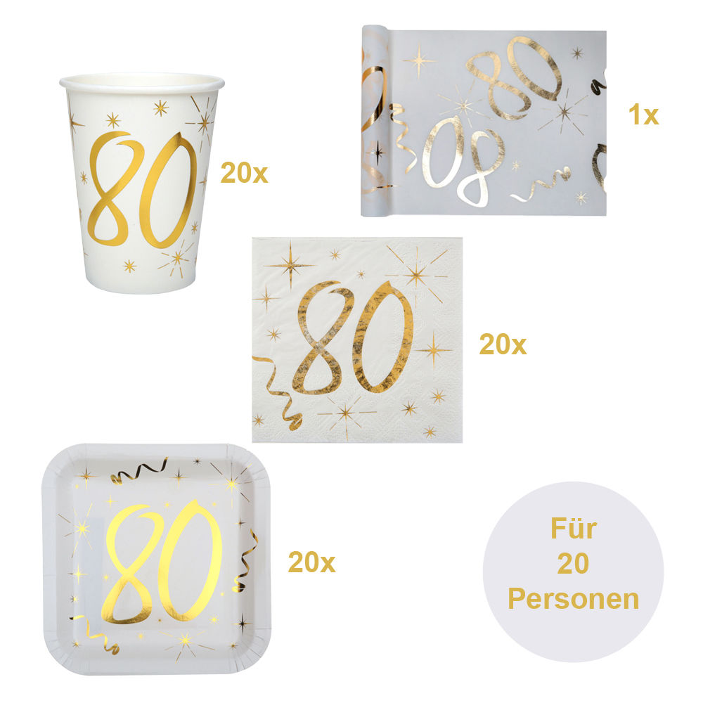 Partybox 80th gold, 20 Personen Bild 2