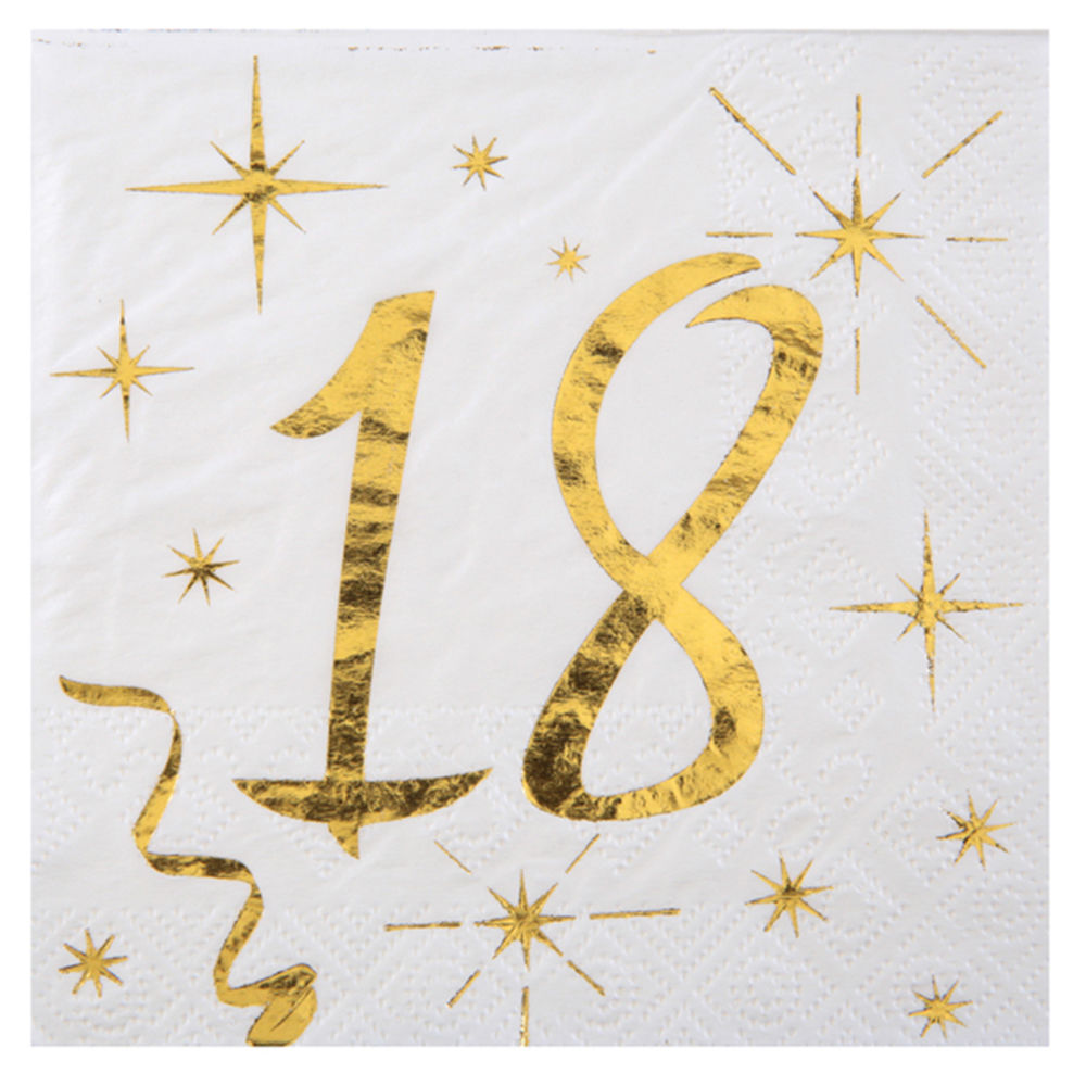 NEU Cocktail Servietten 18. Geburtstag, 25cm, 20 St.