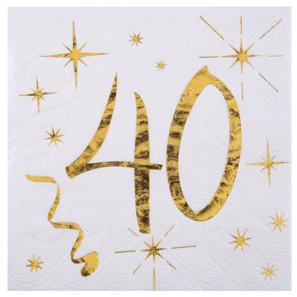 NEU Cocktail Servietten 40. Geburtstag, 25cm, 20 St.