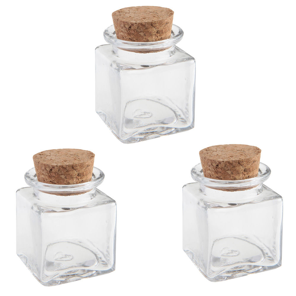 NEU SPARPACK Deko-Glas mit Korken 4x4x6 cm, 12 St.