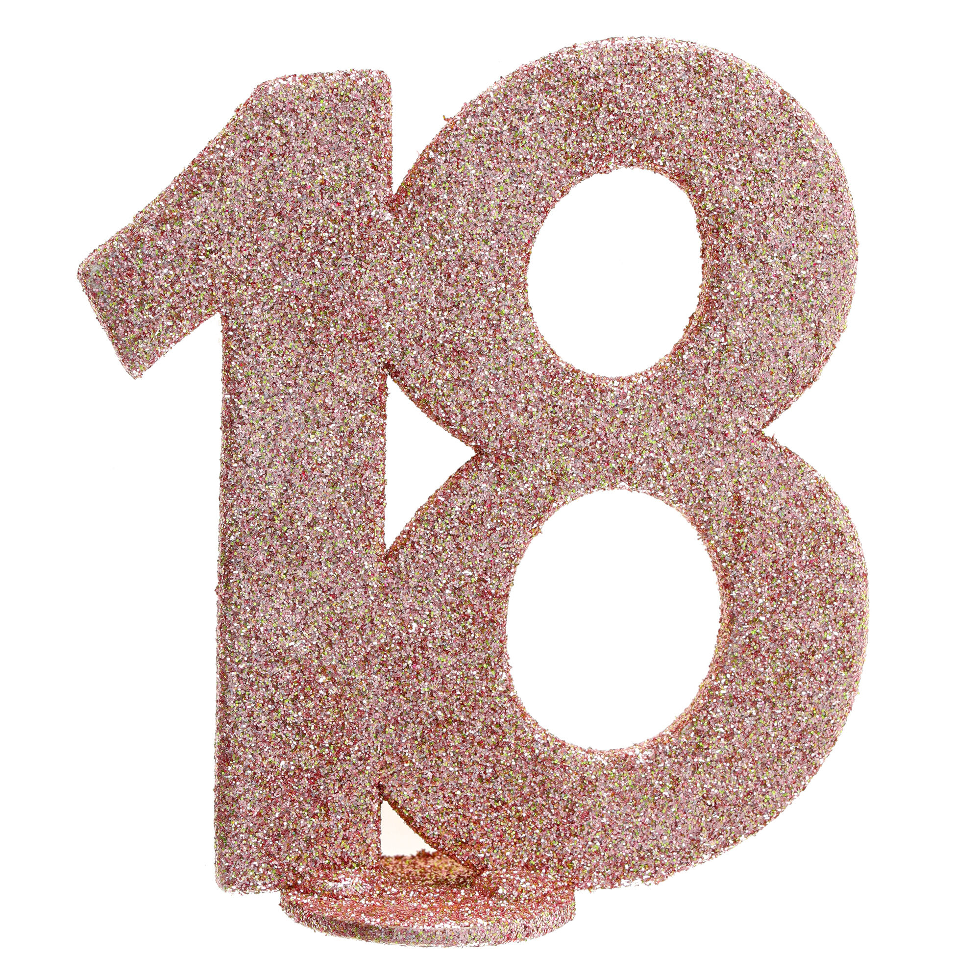 NEU Aufsteller Geburtstags-Zahl 18, glitter-rosé-gold, ca. 10cm