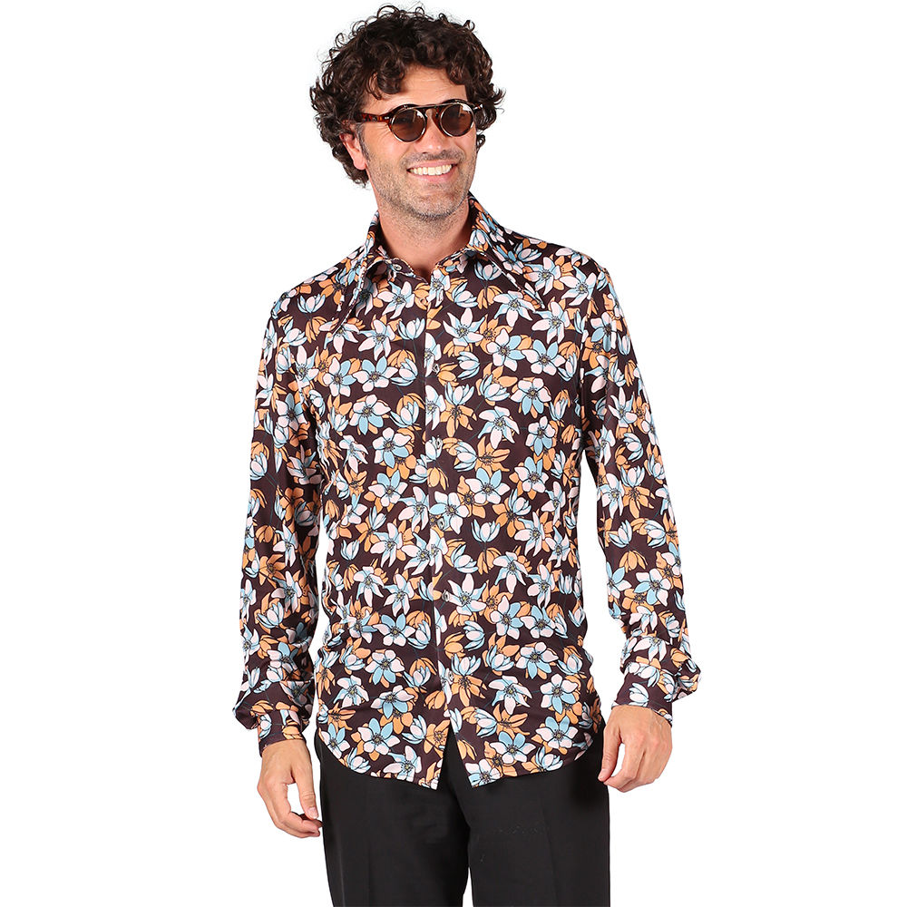 Herren-Kostm Hippie-Hemd Retro Hawaii-Blume, Gr. S Bild 2