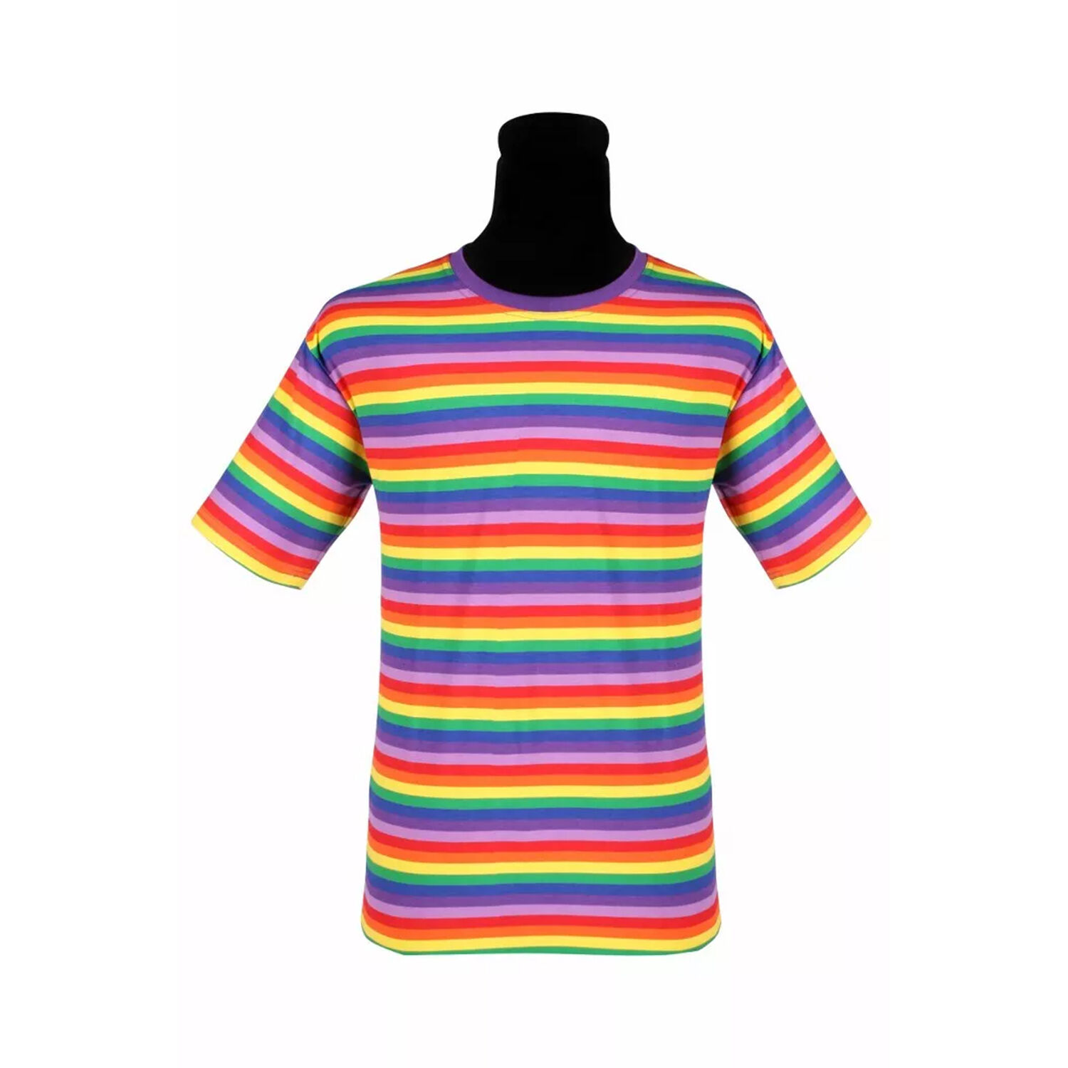 NEU Herren-Kostüm Ringelshirt kurzarm, regenbogenfarben, bunt, Größe: XS