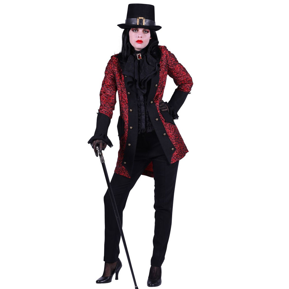 Damen-Kostüm Jacke Gothic Dame, rot, Gr. XS