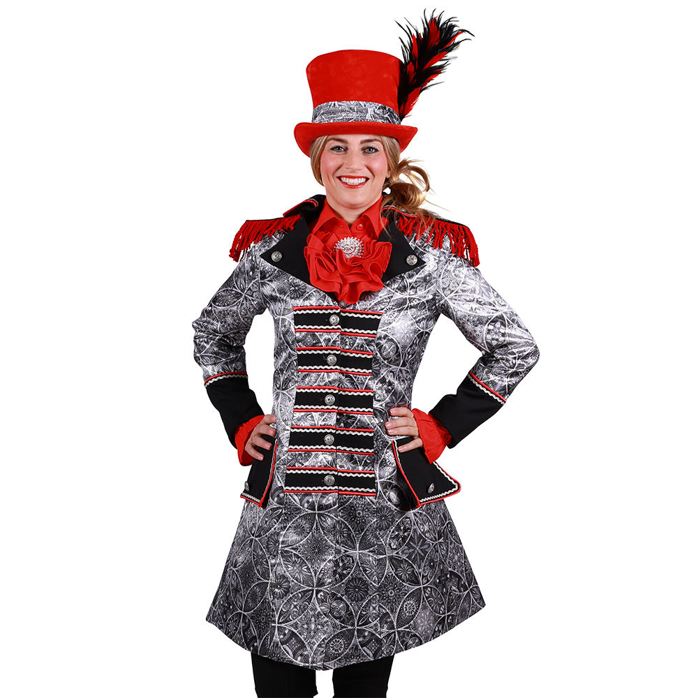 Damen-Kostüm Karnevalsjacke Silber Deluxe, Gr. S