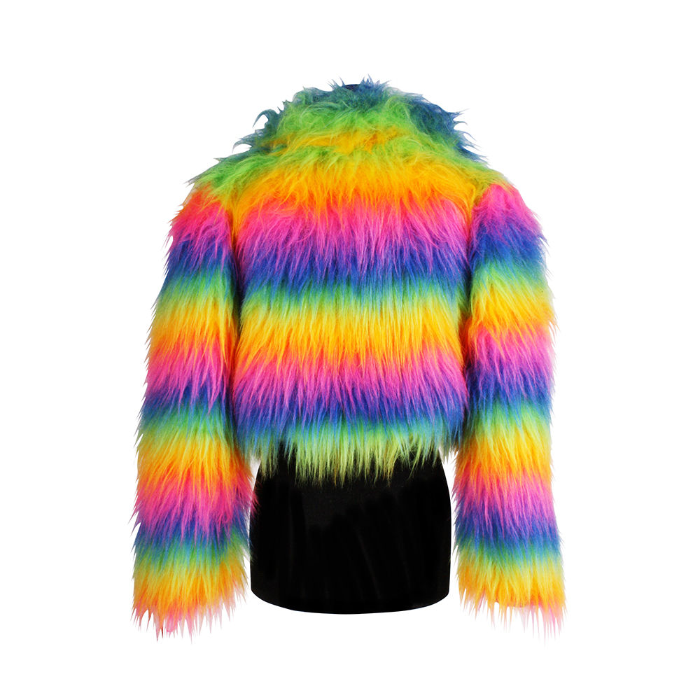 SALE Damen-Kostm Pelzjacke Regenbogen, bunt, Gr. XS Bild 3