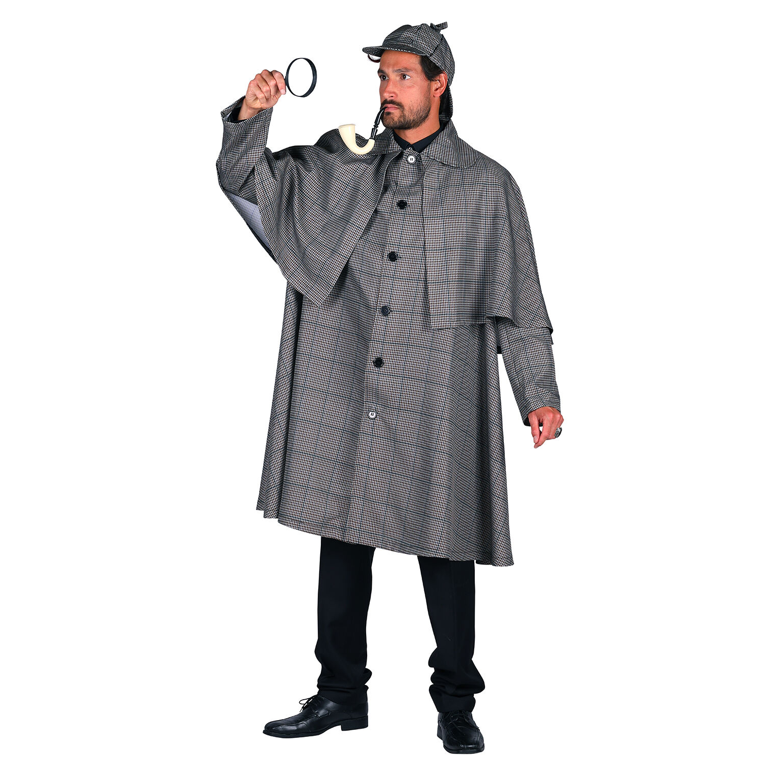 NEU Herren-Kostüm Sherlock Holmes, Detektiv-Mantel, Gr. S