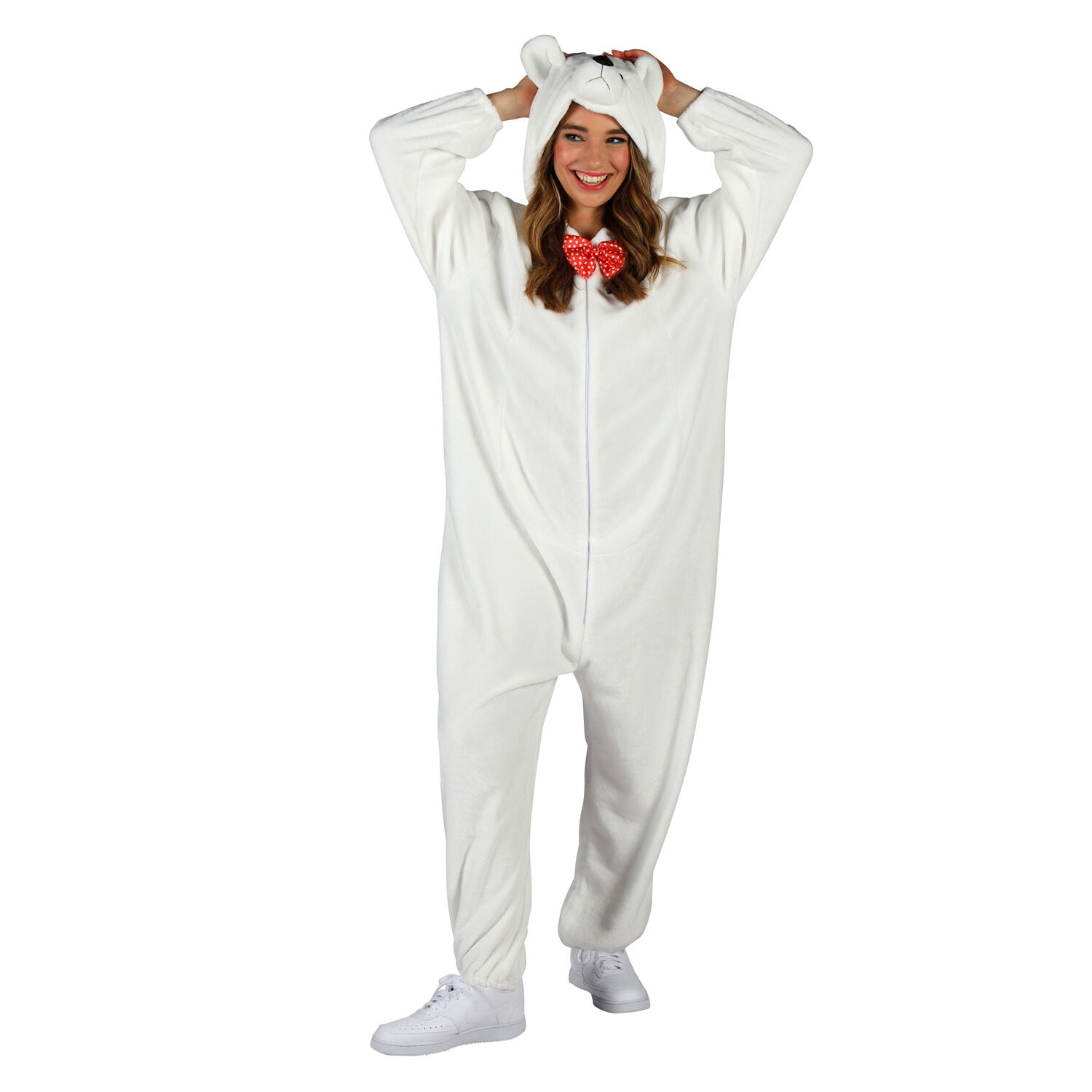NEU Unisex-Kostm Plsch-Overall Eisbr, wei, Gr. XS-S Bild 2