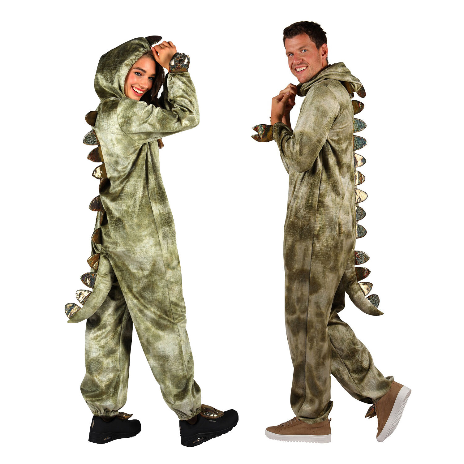 NEU Unisex-Kostm Plsch-Overall Dino, grn, Gr. XS-S