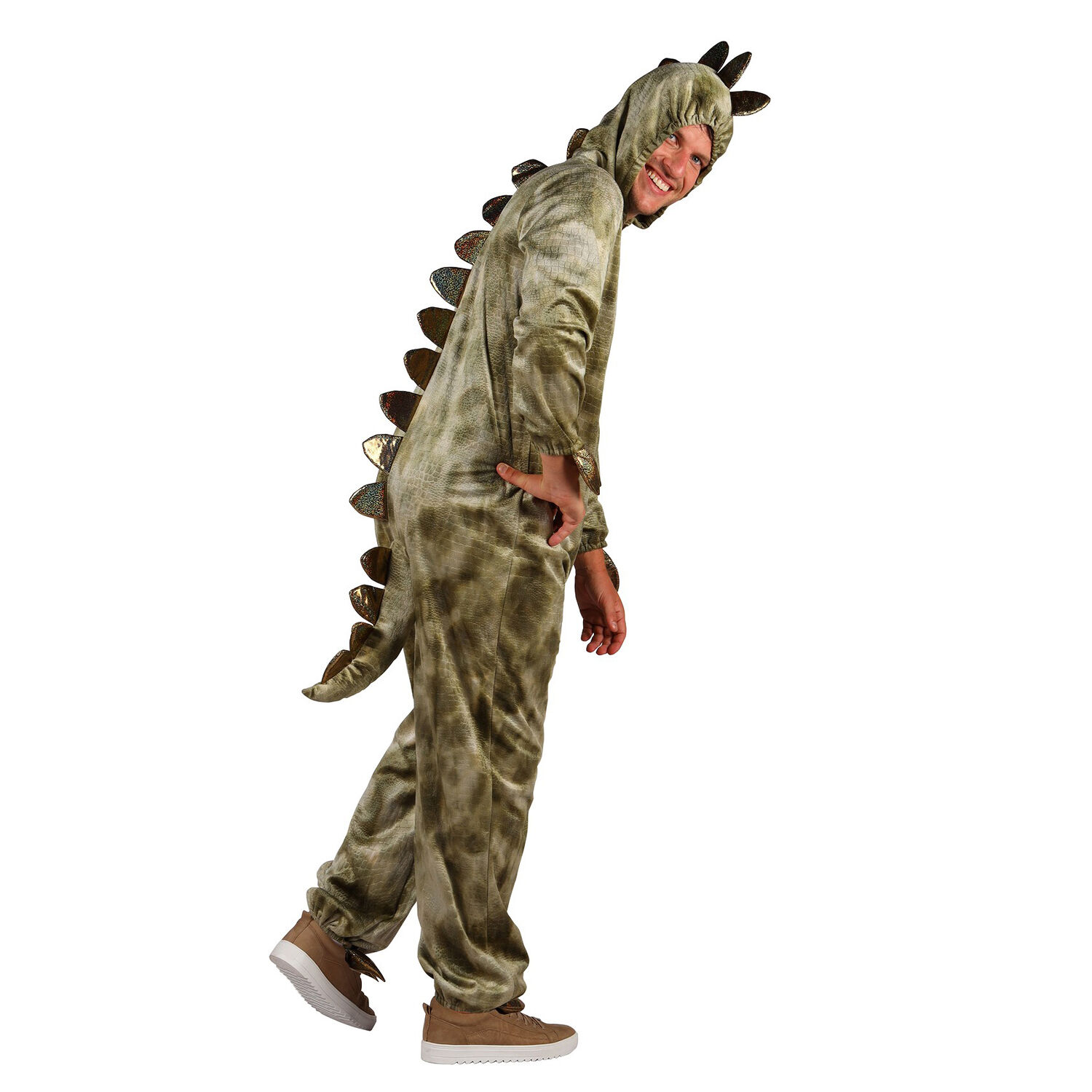 NEU Unisex-Kostm Plsch-Overall Dino, grn, Gr. XS-S Bild 3