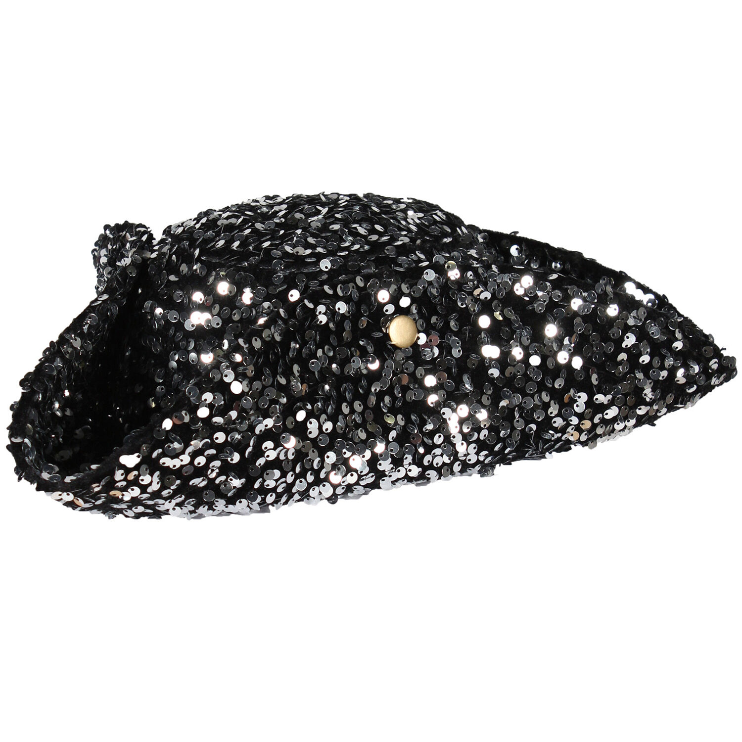 NEU Hut Dreispitz Deluxe mit Pailletten in silber-schwarz, Kopfweite 57-58cm