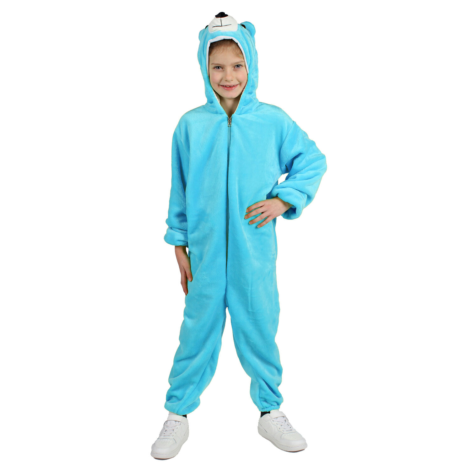 NEU Kinder-Kostm Fantasy-Br aus dickem Plsch, Overall, blau, Gr. 98-104 Bild 2