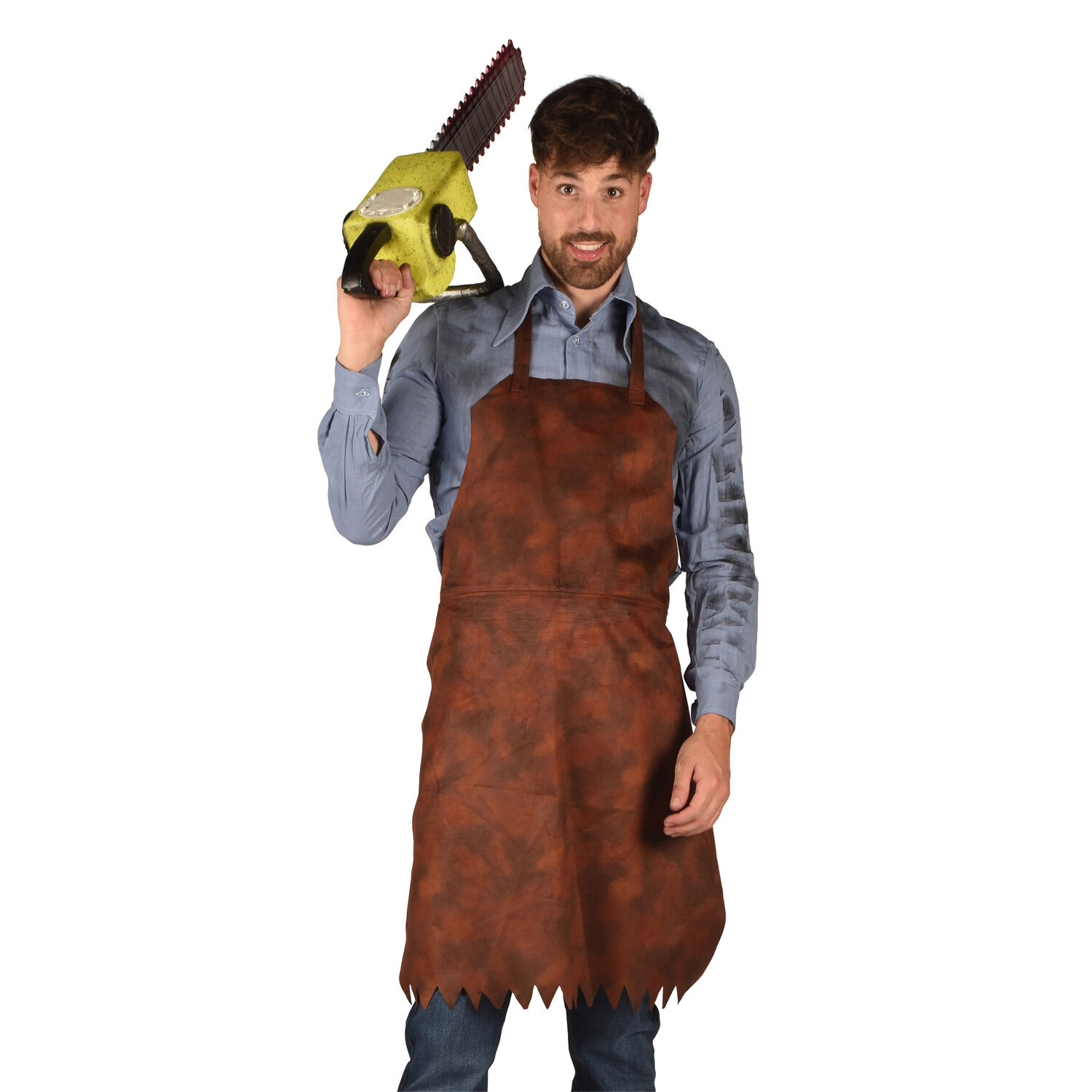 NEU Herren-Kostm Halloween-Schrze, braun, Lederoptik, Einheitsgre