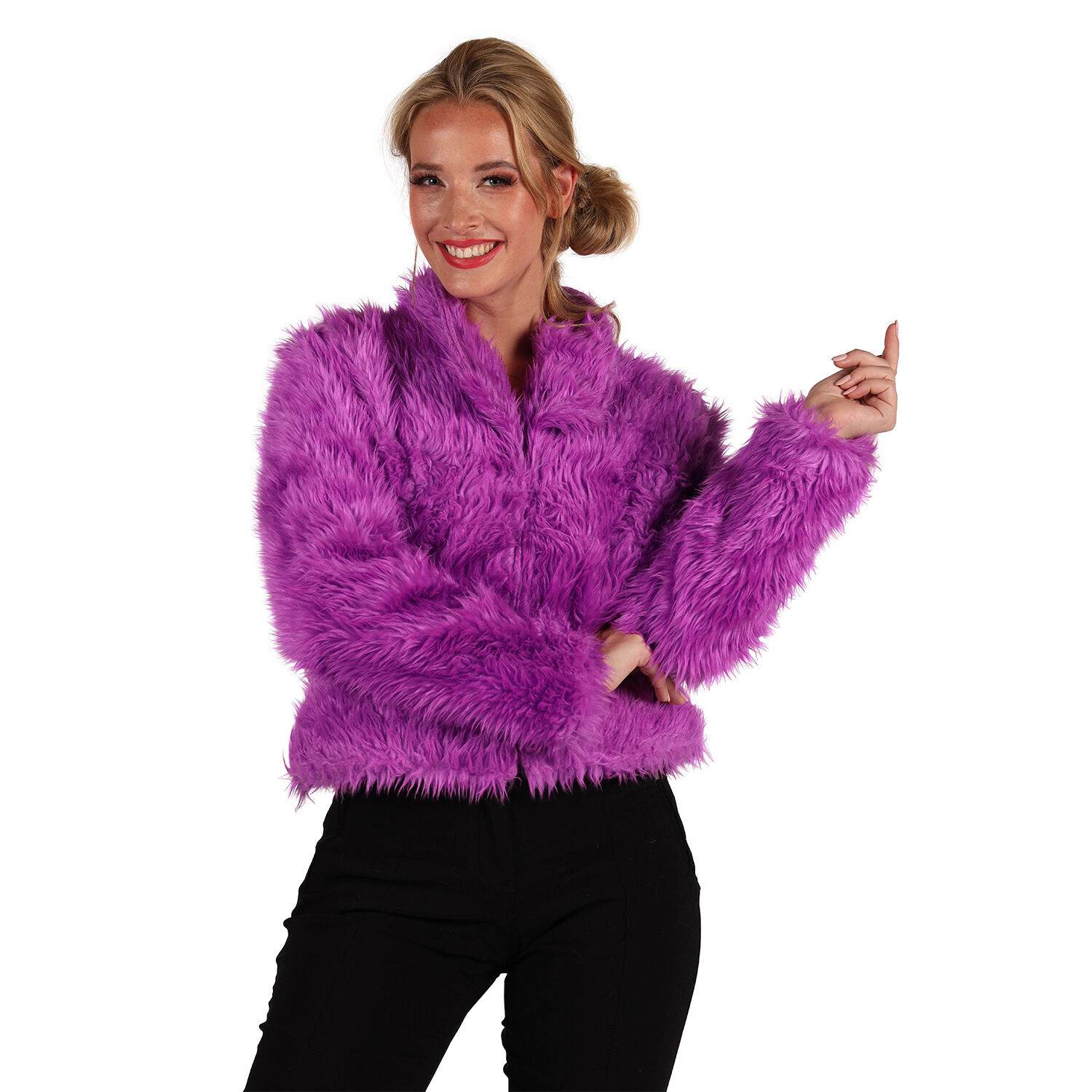 Damen-Kost�m Pl�sch-Jacke, lila, Gr. XS-S Bild 2