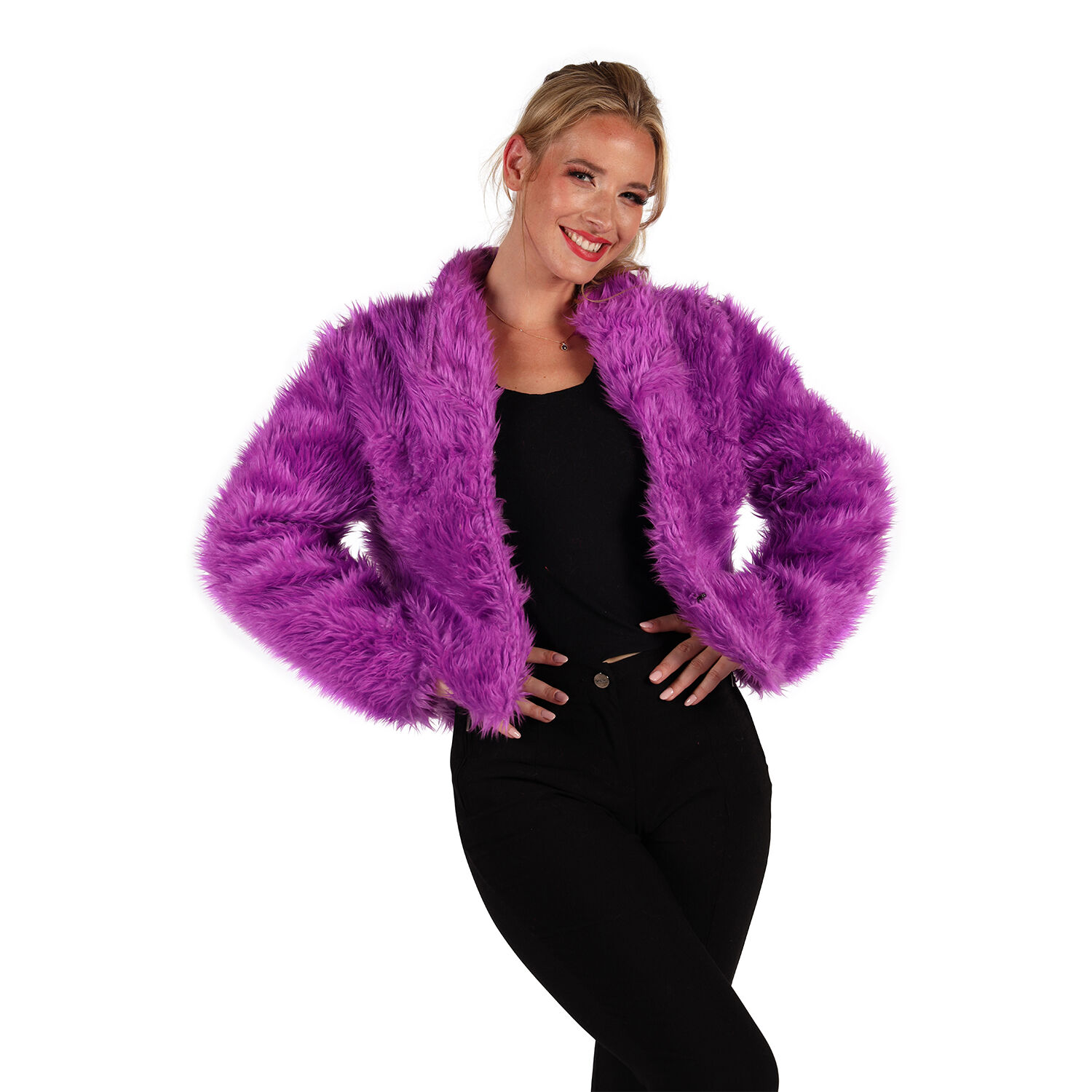 Damen-Kost�m Pl�sch-Jacke, lila, Gr. XS-S Bild 3