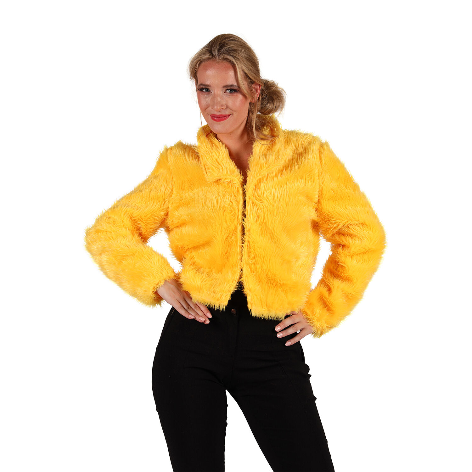 Damen-Kost�m Pl�sch-Jacke, gelb, Gr. XS-S Bild 2