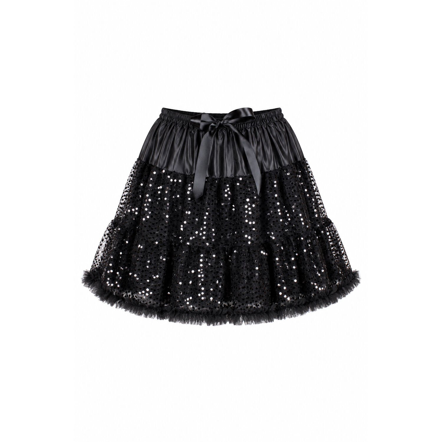 Damen-Kost�m Petti-Coat Sequin-Star, mit Pailletten, schwarz, Einheitsgr��e