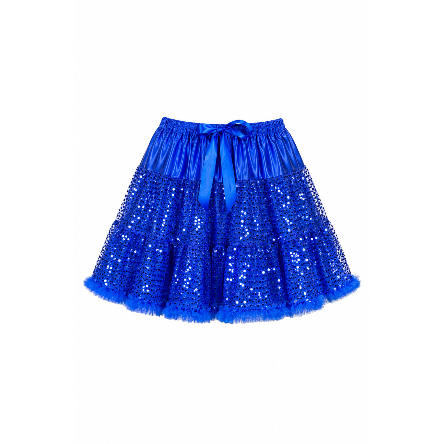 Damen-Kost�m Petti-Coat Sequin-Star, mit Pailletten, blau, Einheitsgr��e