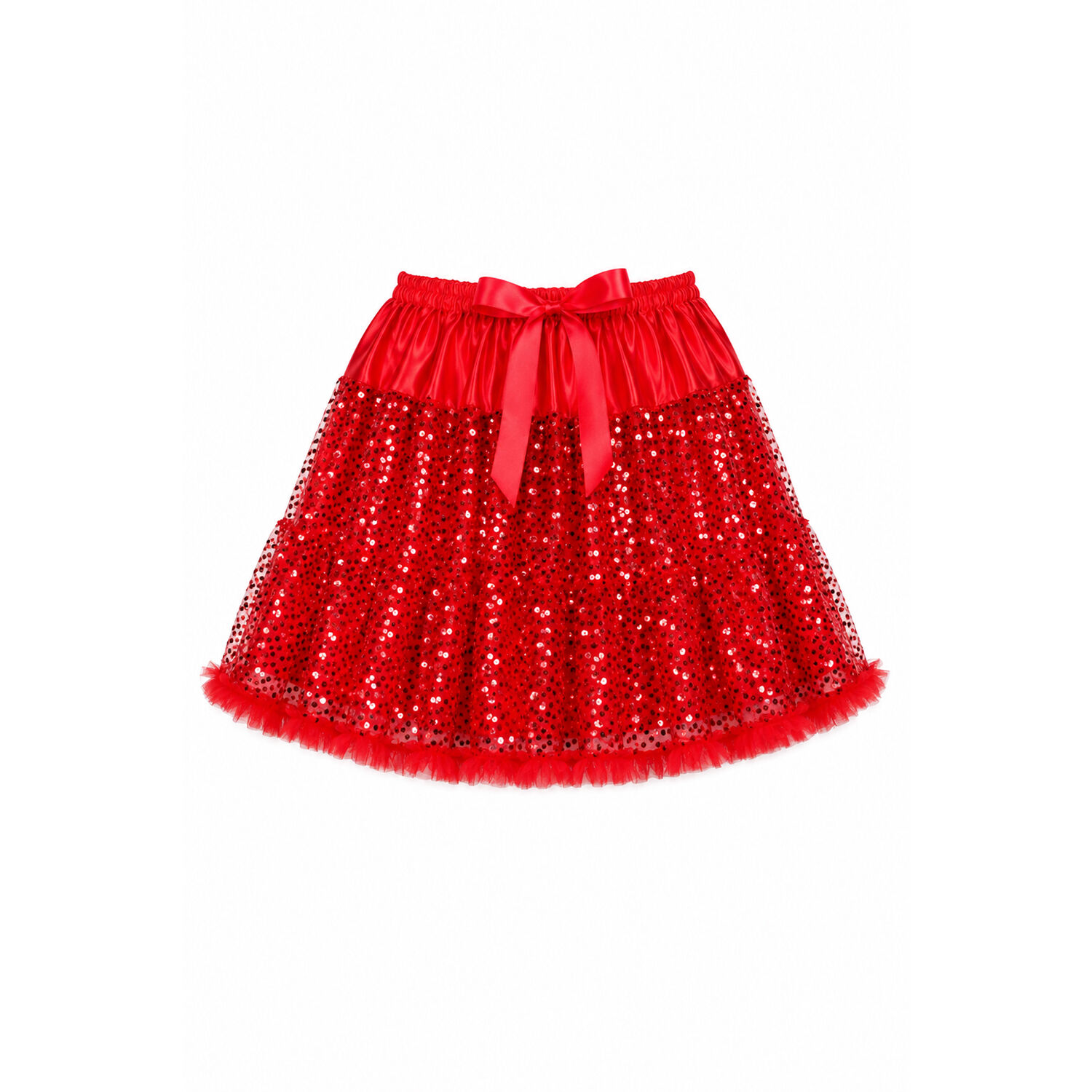 Damen-Kost�m Petti-Coat Sequin-Star, mit Pailletten, rot, Einheitsgr��e