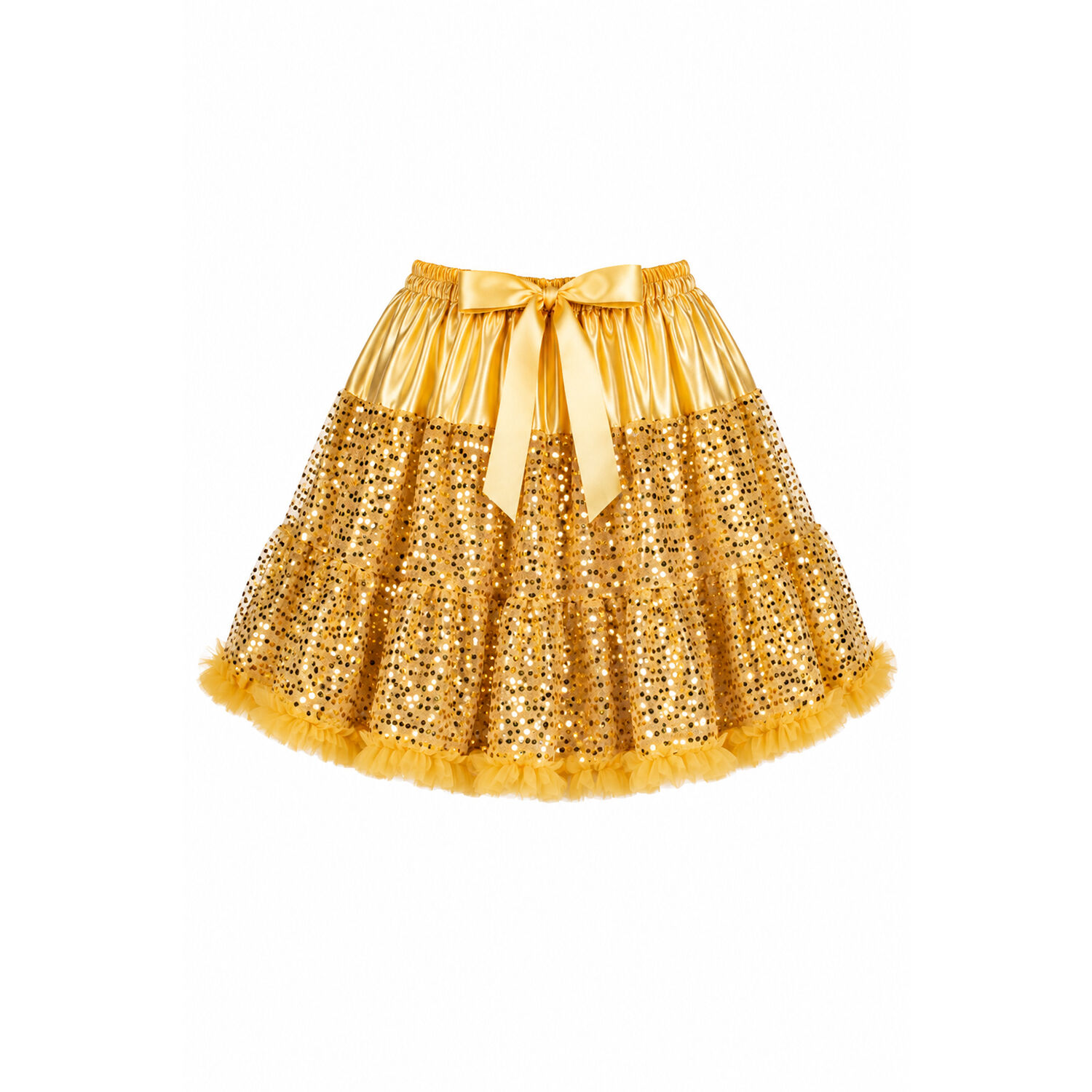 Damen-Kost�m Petti-Coat Sequin-Star, mit Pailletten,gold, Einheitsgr��e