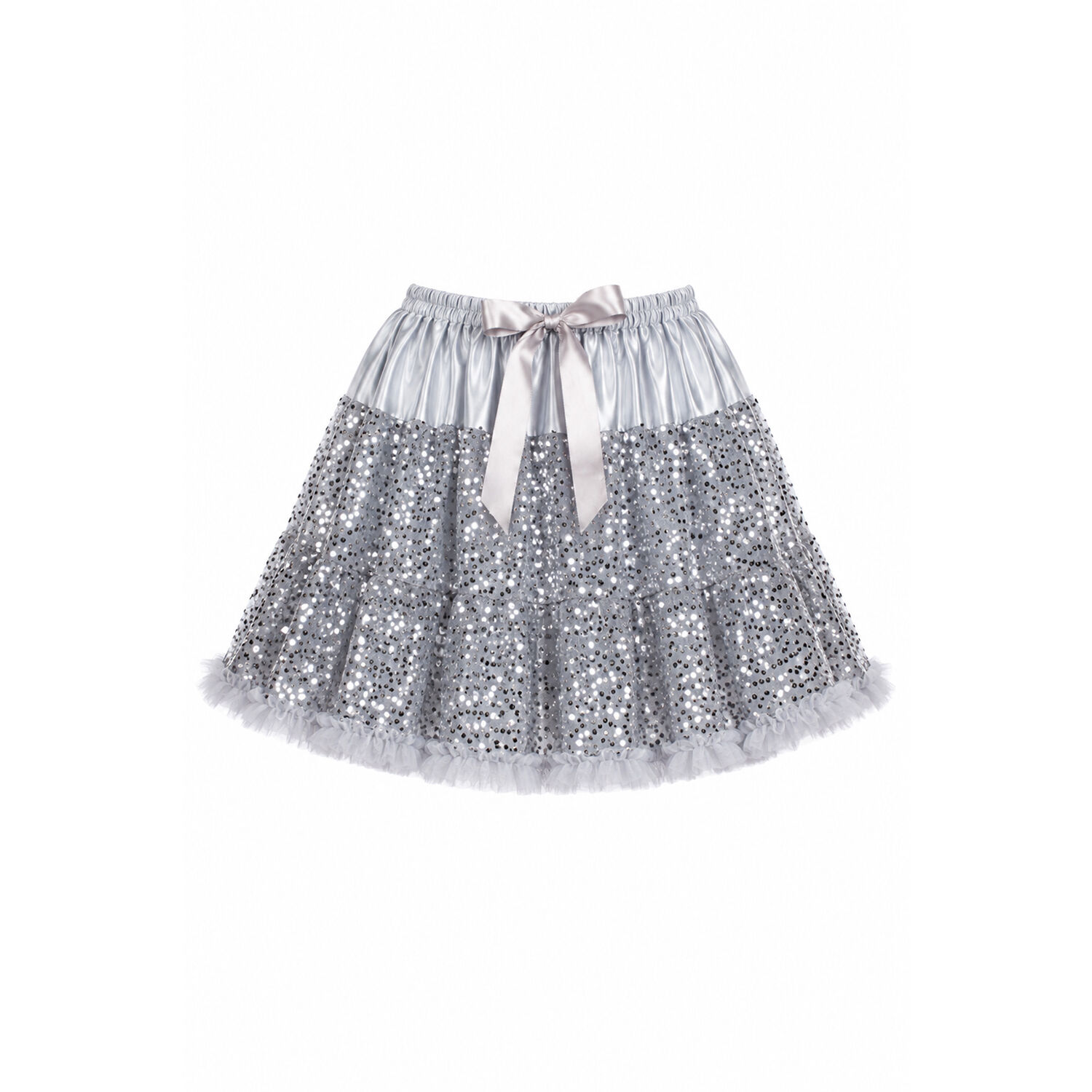Damen-Kost�m Petti-Coat Sequin-Star, mit Pailletten, silber, Einheitsgr��e
