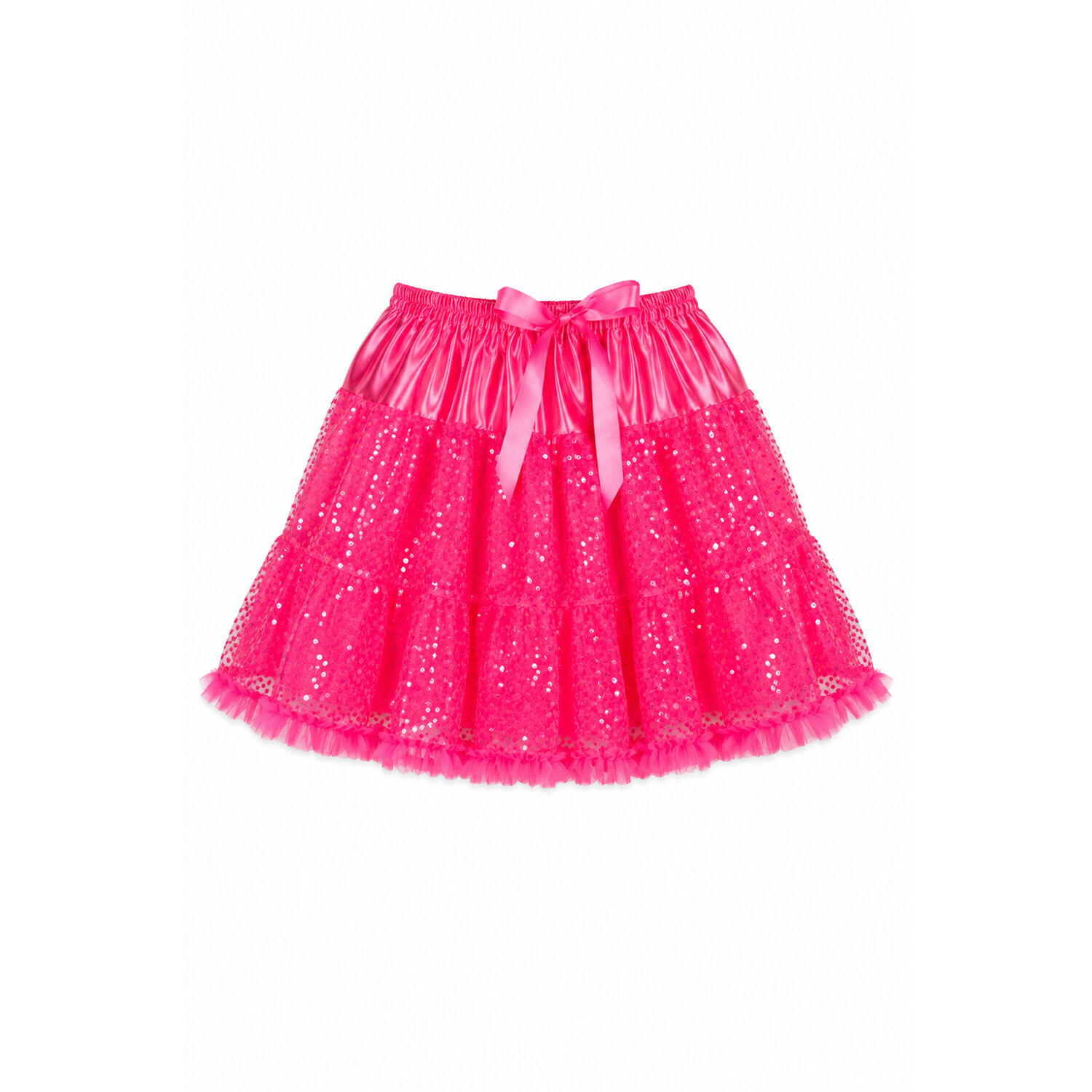 Damen-Kost�m Petti-Coat Sequin-Star, mit Pailletten, pink, Einheitsgr��e