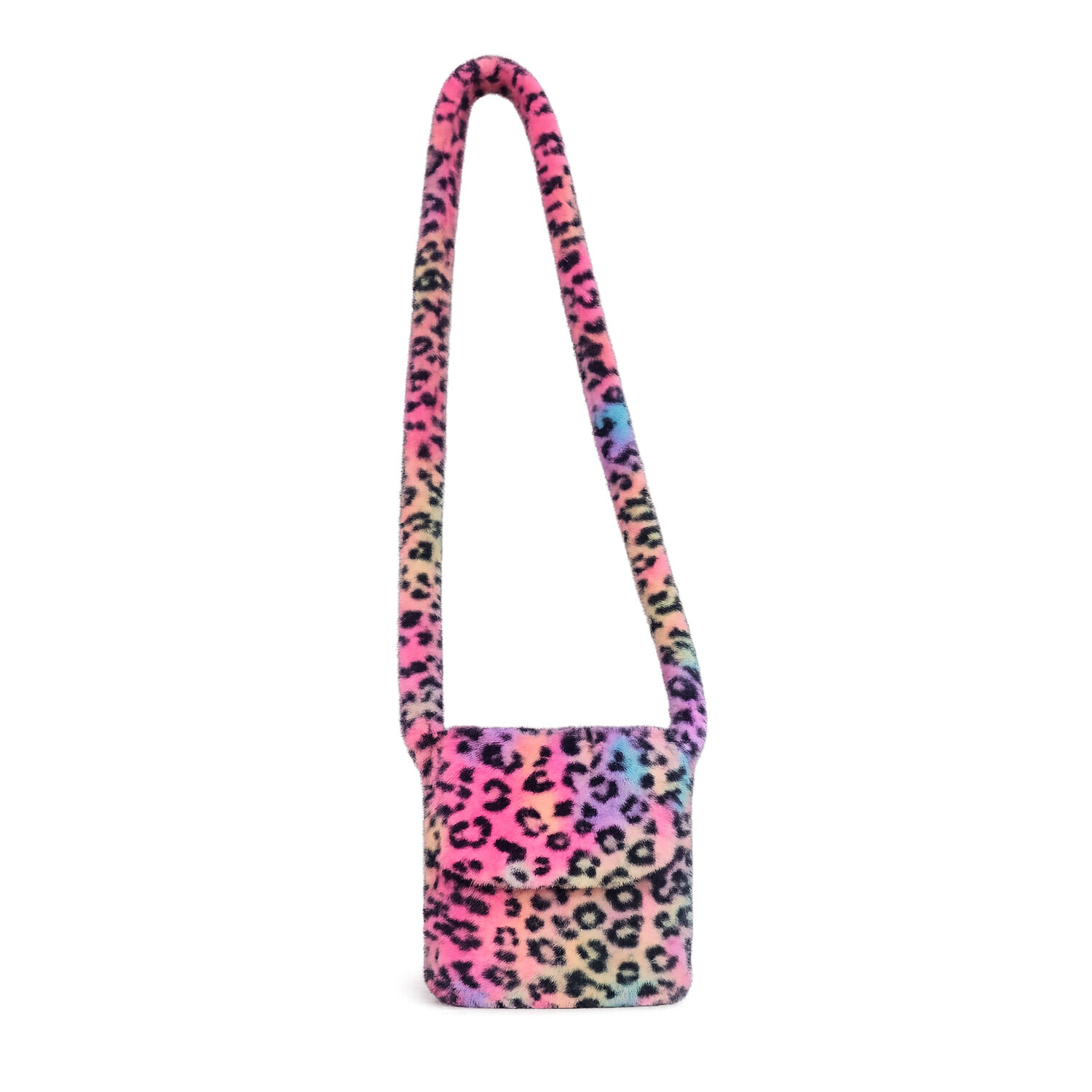 Tasche Pl�sch Deluxe, Umh�ngetasche, Neon-Leopard