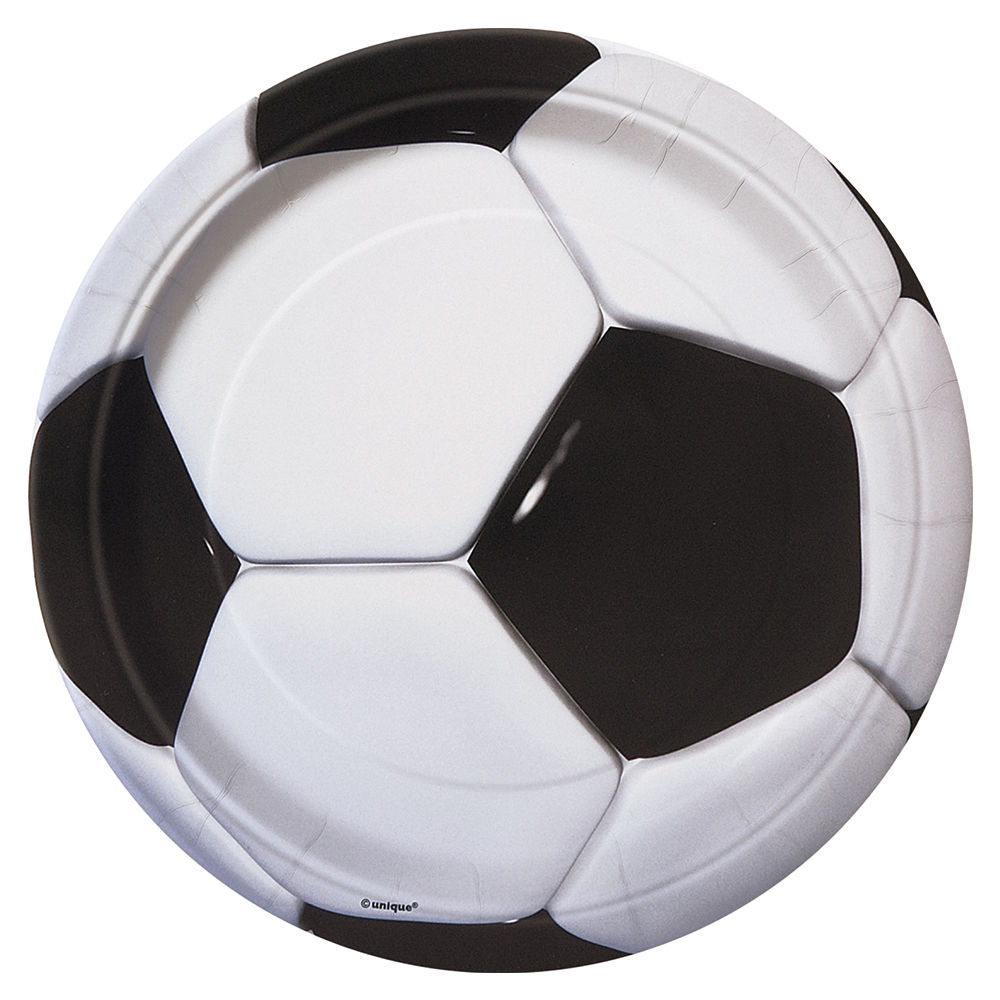 Teller aus Pappe mit Fußball für Kindergeburtstag, Größe ca. 23 cm, 8 Stück