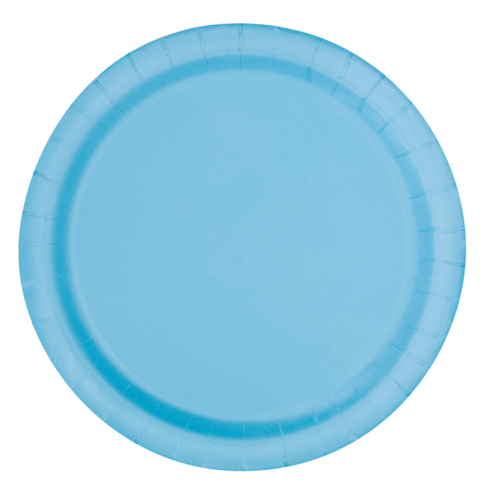SALE Teller aus Pappe, 8 Stck, Gre ca. 18cm, hellblau, Premiumqualitt ohne Plastik