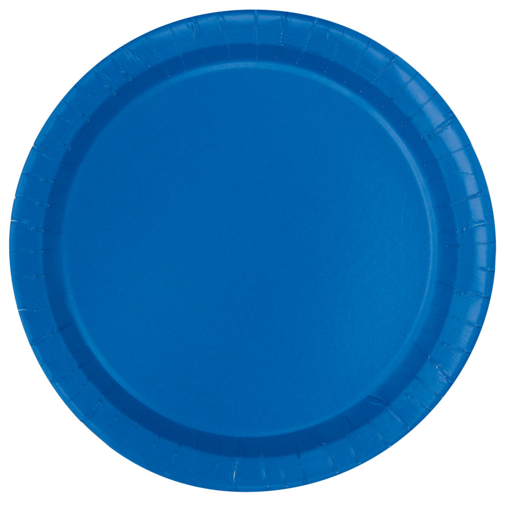 NEU Teller aus Pappe, 8 Stück, Größe ca. 23cm, blau, Premiumqualität ohne Plastik