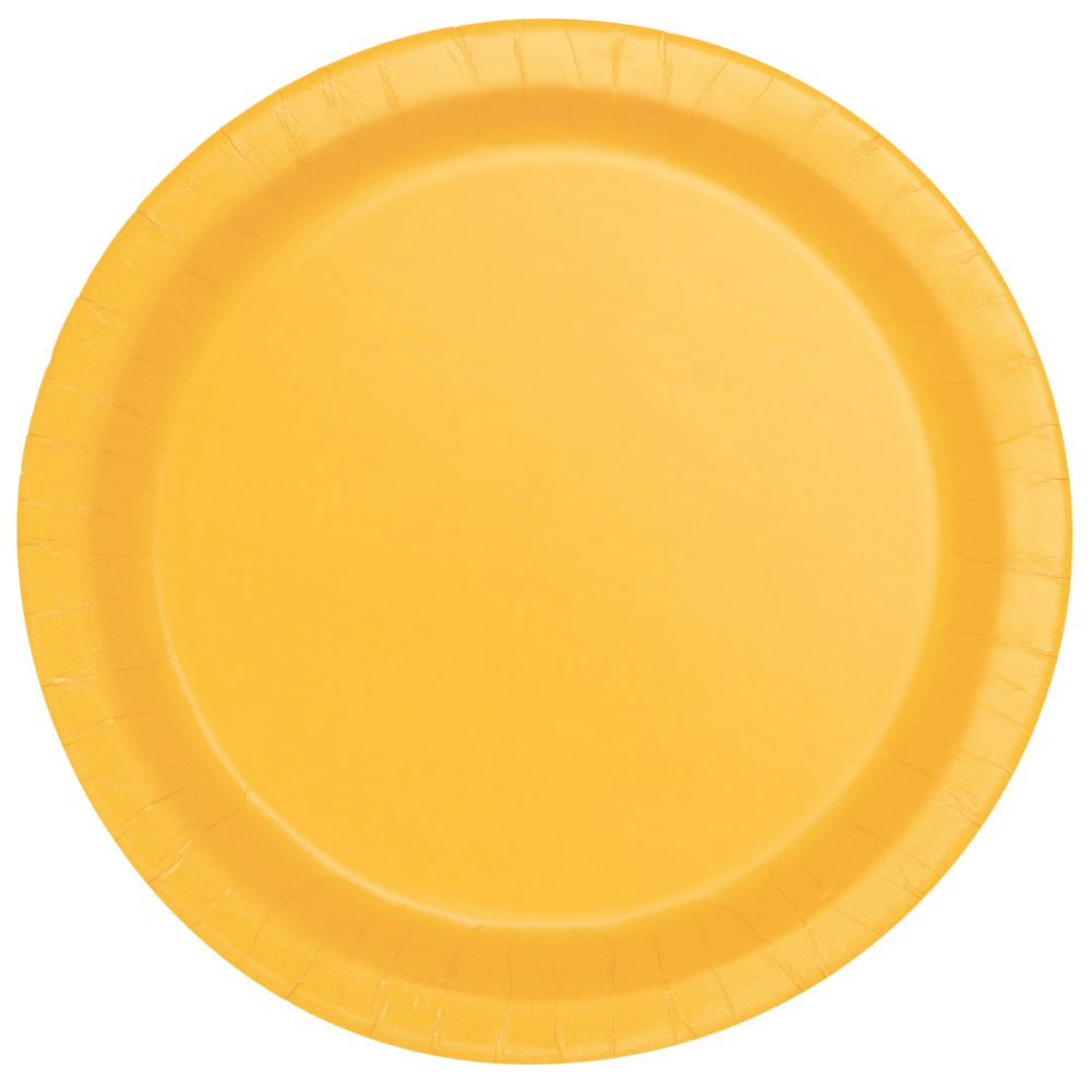 NEU Teller aus Pappe, 8 Stück, Größe ca. 18cm, gelb, Premiumqualität ohne Plastik
