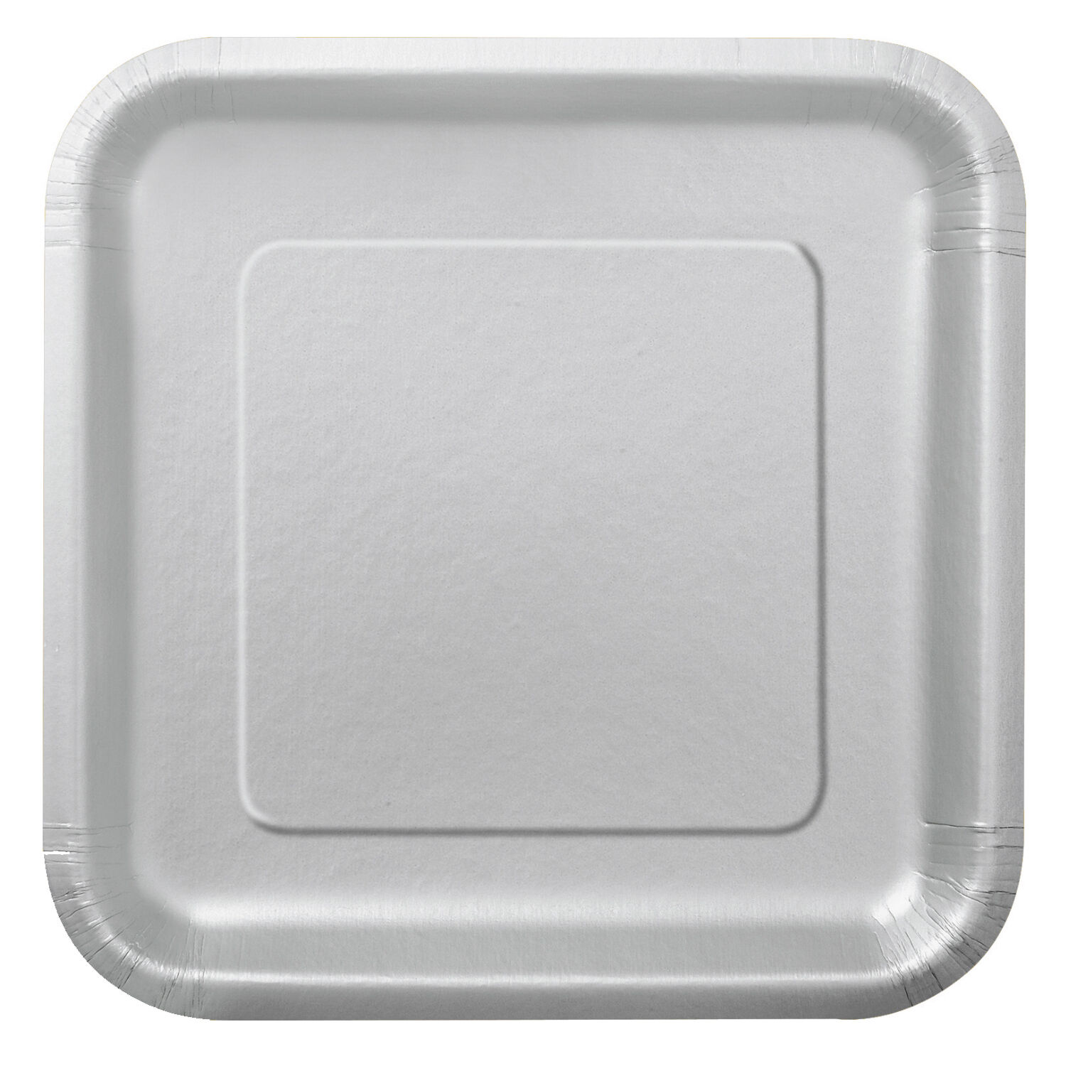 NEU Teller aus Pappe, Premiumqualitt, quadratisch, Gre ca. 23x23 cm, Vorteilspack mit 14 Stck, Farbe: silber