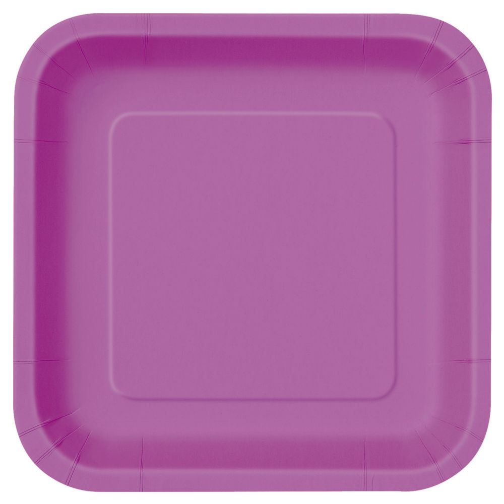 NEU Teller aus Pappe, Premiumqualität, quadratisch, Größe ca. 23x23 cm, Vorteilspack mit 14 Stück, Farbe: lila