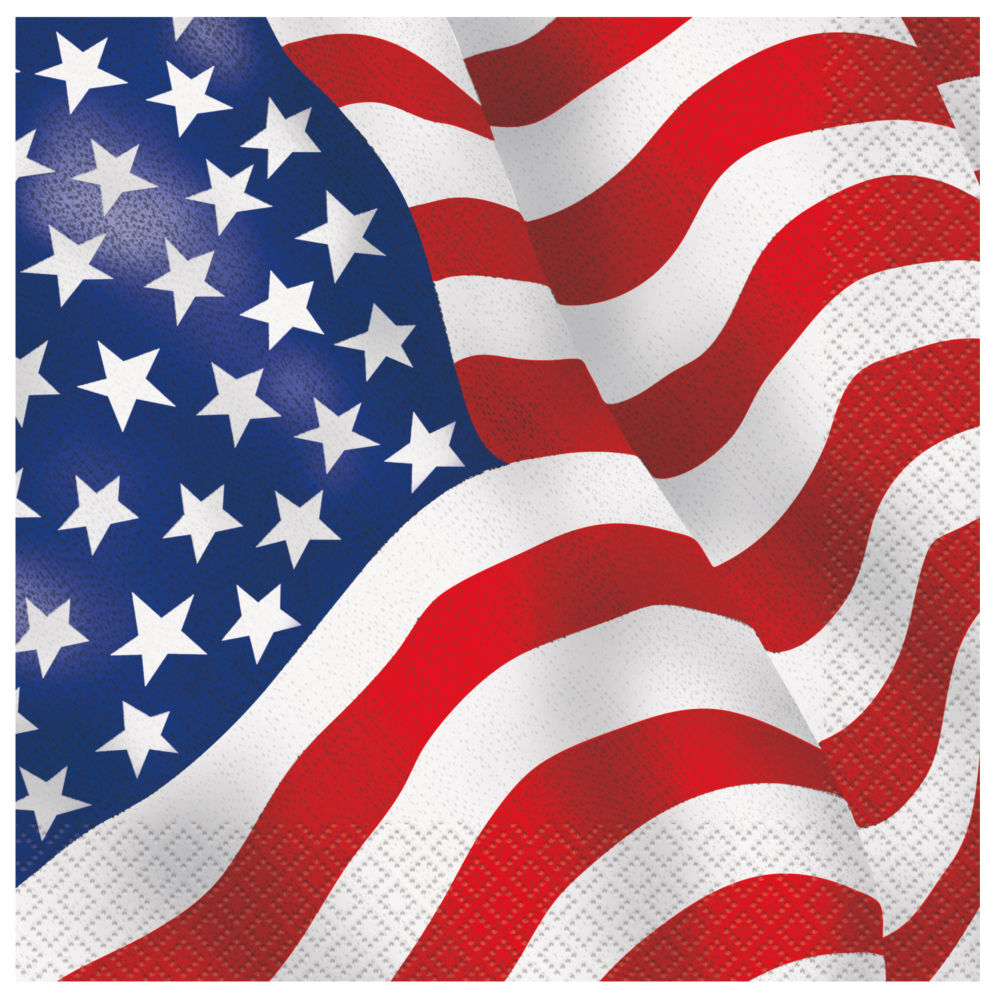 Servietten, Flagge Vereinigte Staaten / USA / Amerika, Größe: ca. 33 x 33 cm, 16 Stück