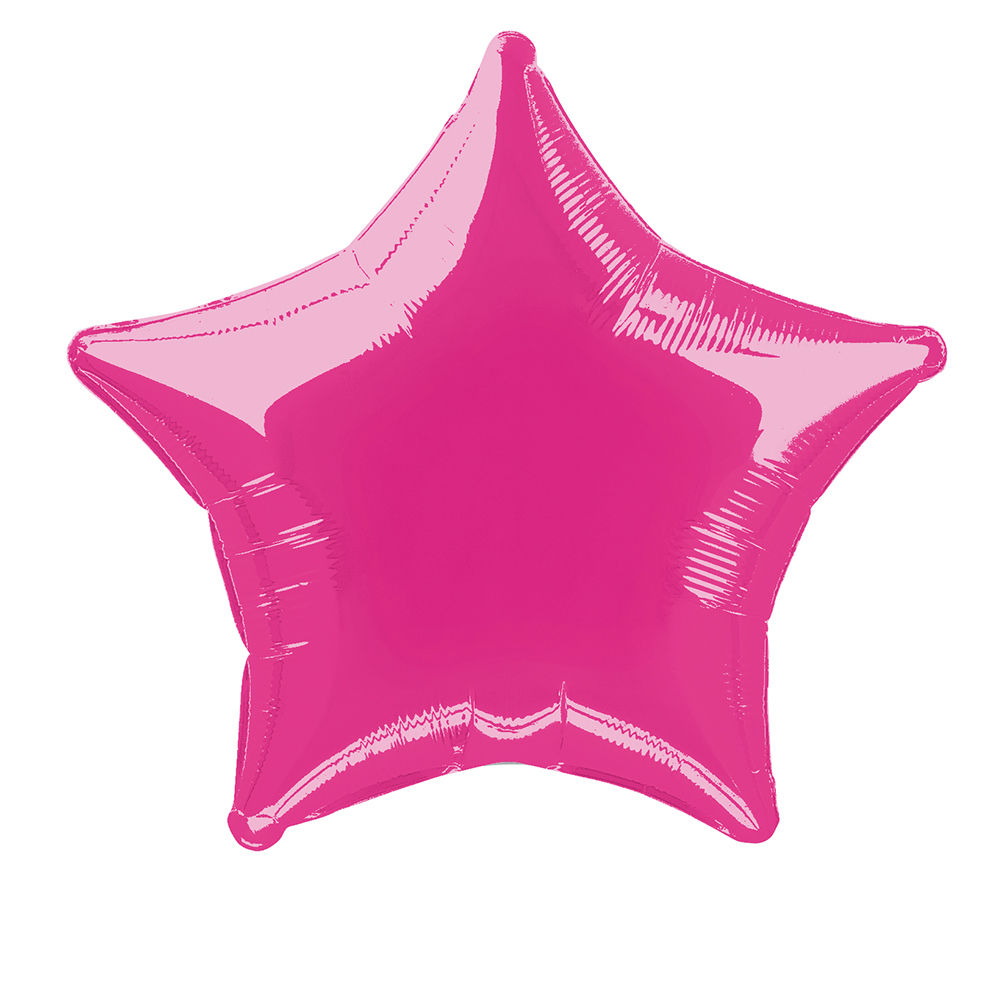 NEU Folienballon Stern Unifarben, Premiumqualität, beidseitig bedruckt, Größe: ca. 50 cm, Farbe: Pink