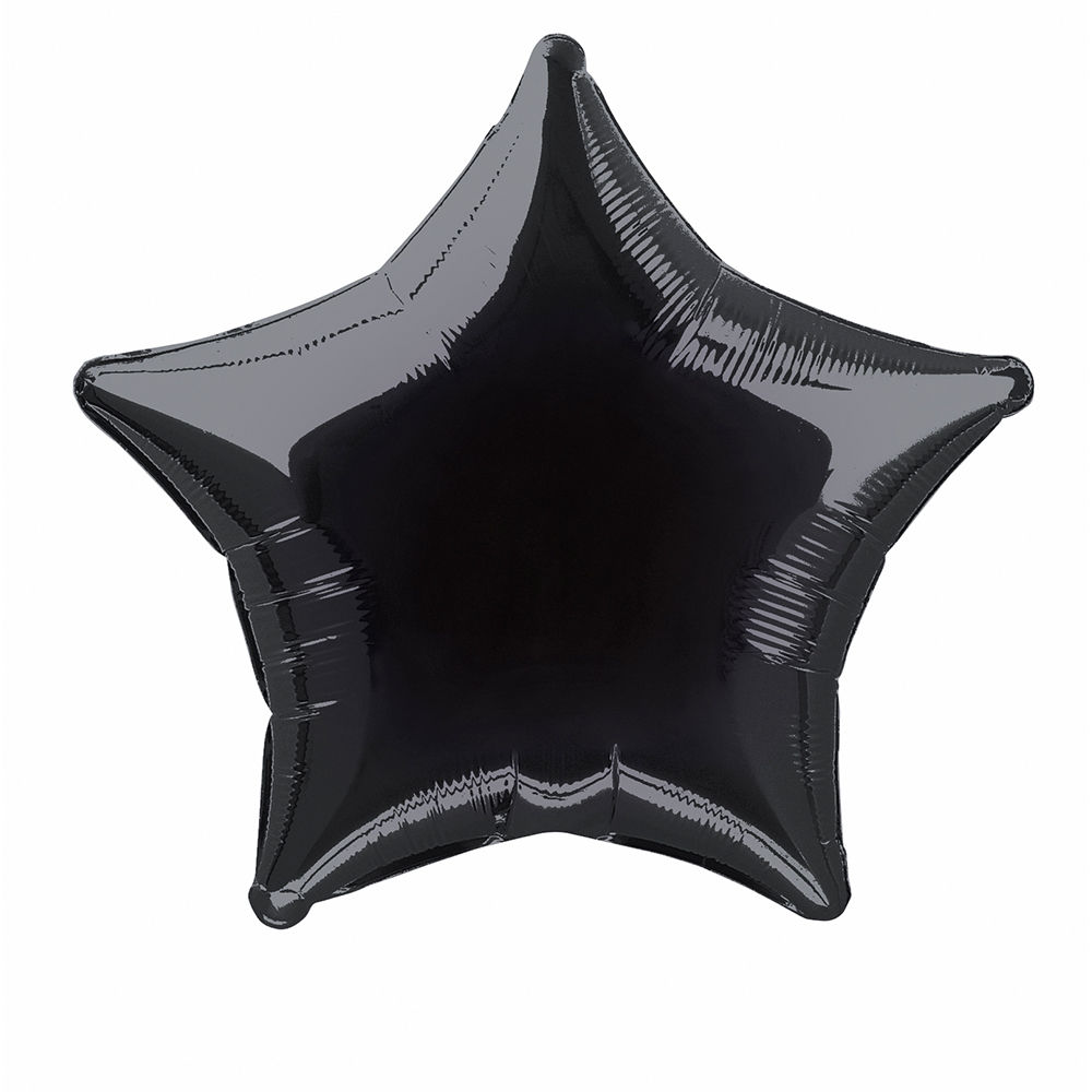 Folienballon Stern Unifarben, Premiumqualität, beidseitig bedruckt, Größe: ca. 50 cm, Farbe: Schwarz
