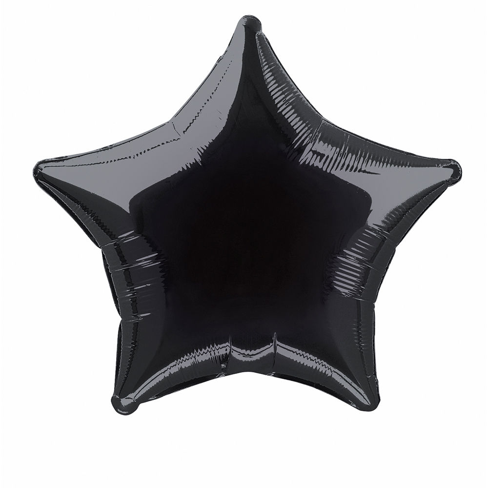 Folienballon Stern Unifarben, Premiumqualitt, beidseitig bedruckt, Gre: ca. 50 cm, Farbe: Schwarz