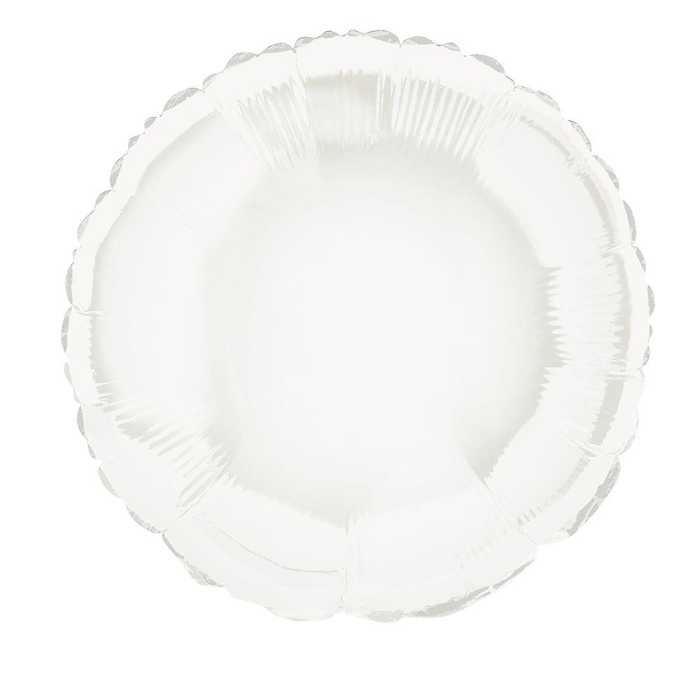 Folienballon Rund Unifarben, Premiumqualitt, beidseitig bedruckt, Gre: ca. 45 cm, Farbe: Wei