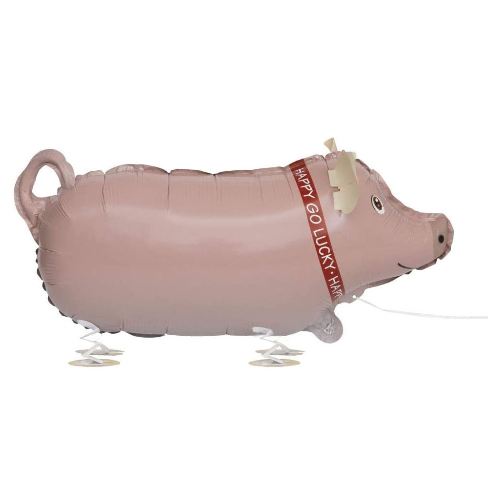 SALE Folienballon Schwein Good Luck, Premiumqualitt, mit leicht gewichteten Fen fr Geh-Effekt, Gre: ca. 62 cm