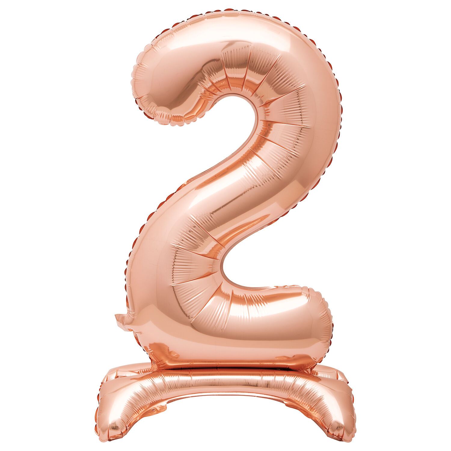 SALE Stehender Folienballon Gro�e Zahl 2, rose-gold, 76cm